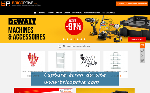 www.bricoprive.com : site de vente privée de sport