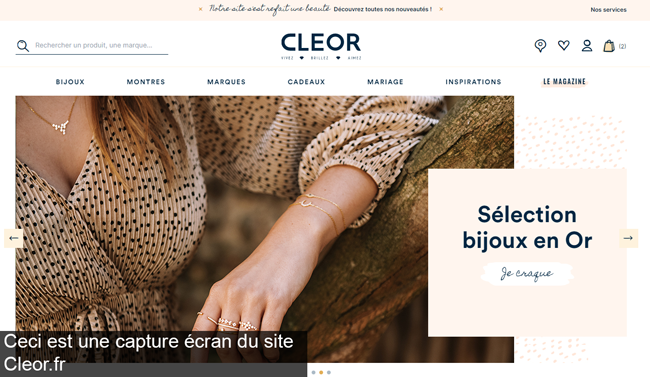 le site de la bijouterie Cleor.fr