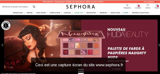 adresse du site sephora france : www.sephora.fr