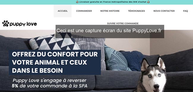demander un remboursement sur le site PuppyLove.fr