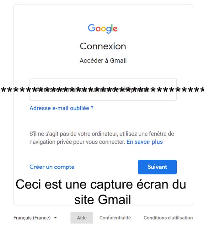 Gmail mot de passe oublié