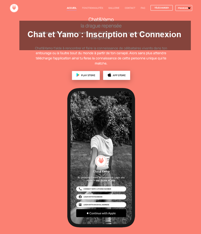 Chat et Yamo : Inscription et Connexion 