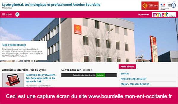 Se connecter à l’ENT Lycée Antoine Bourdelle