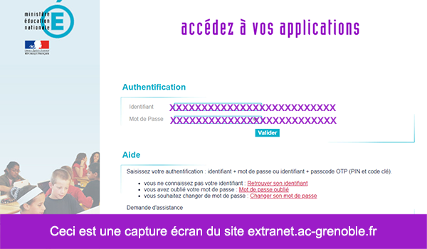 Service d'authentification sur Pia Grenoble