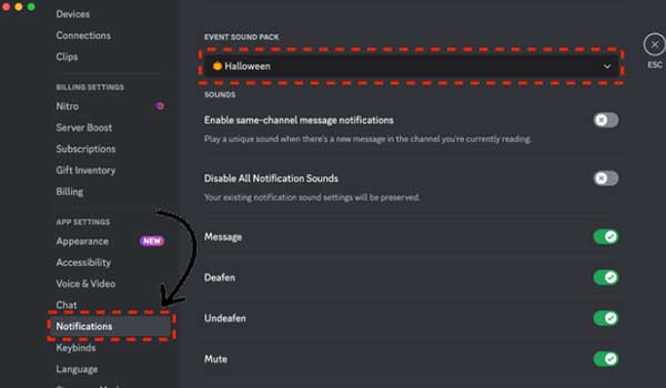 Désactiver le son des notifications Halloween sur Discord