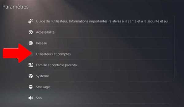 définir un compte principal sur PS5
