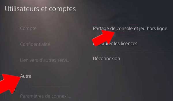 configurer un compte principal sur PS5