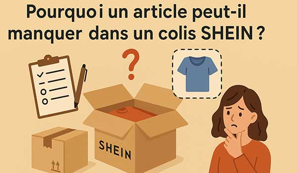 Pourquoi un article peut-il manquer dans un colis Shein ?