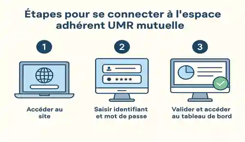 Étapes pour se connecter à l'espace adhérent UMR mutuelle