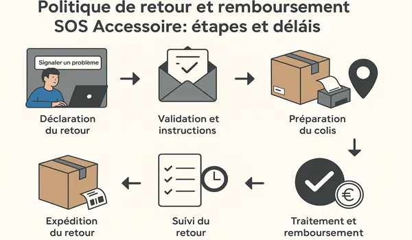 Politique de retour et remboursement SOS Accessoire : étapes et délais